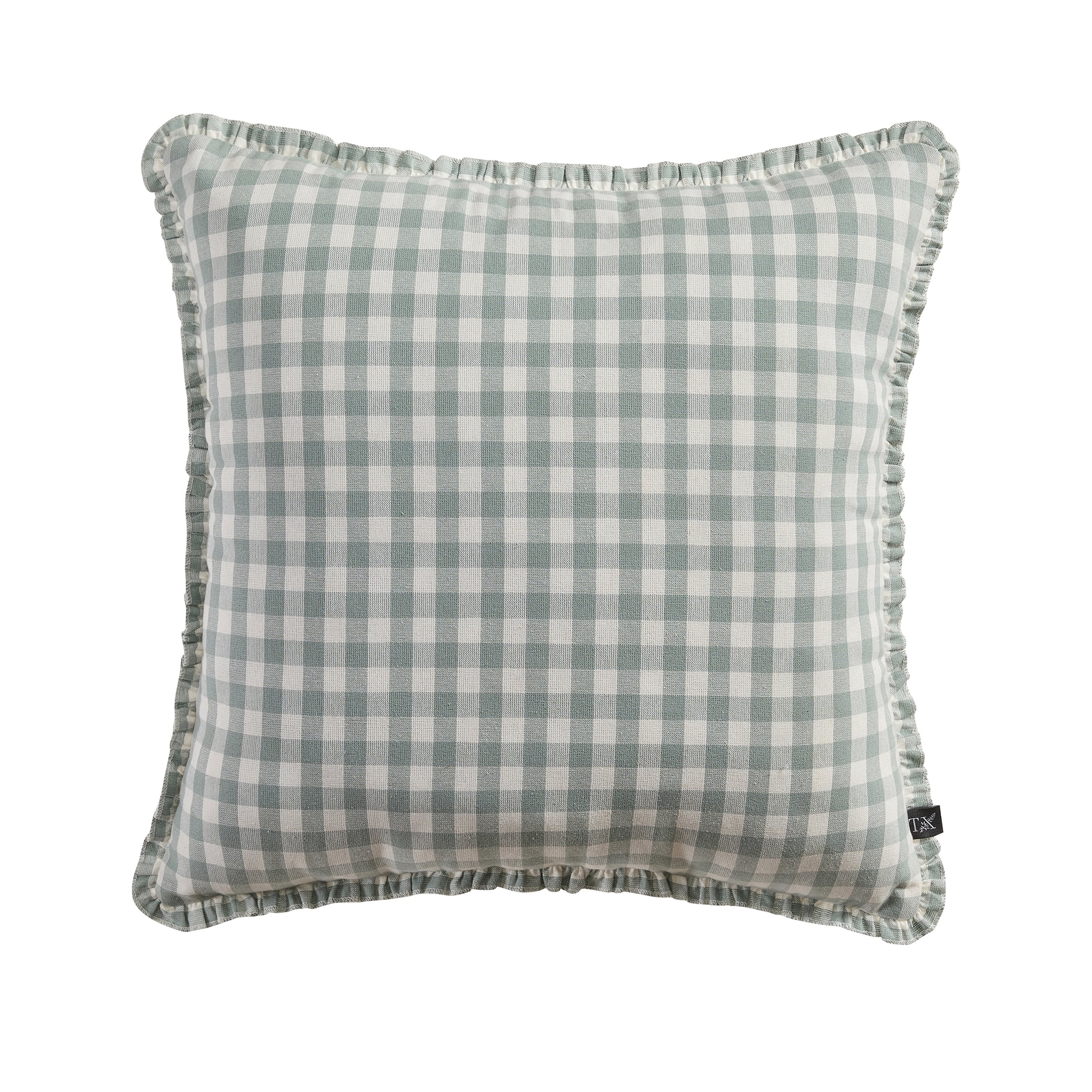 My Texas House 20" x 20" Dusty Green Gingham Plaid Reversible Decorative Pillow - Walmart.com