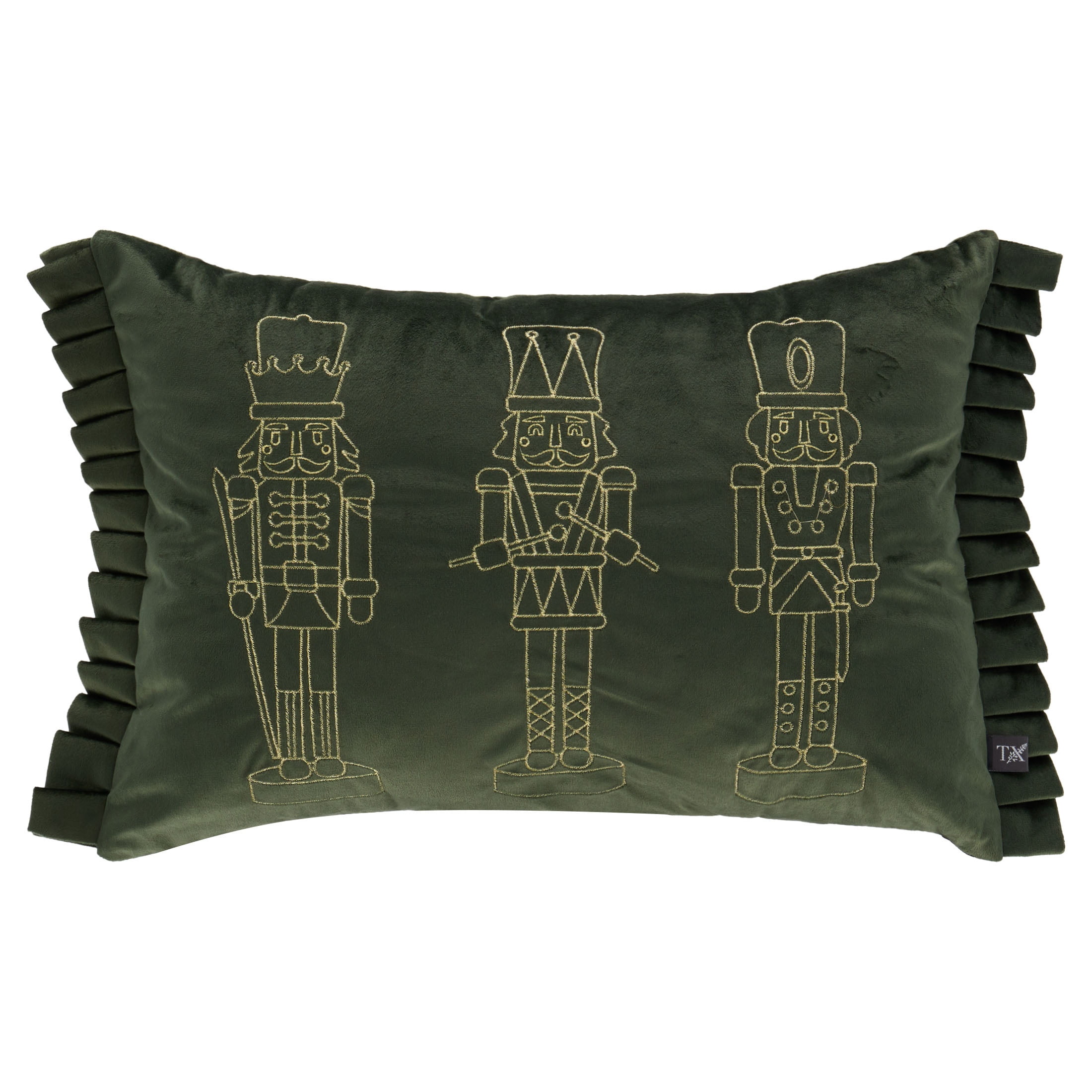 My Texas House Nutcracker Decorative Christmas Pillow, Green, 20" x 14"