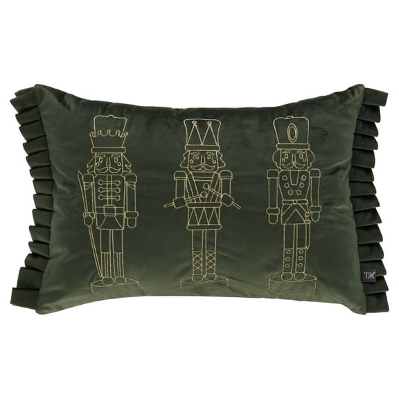 My Texas House Nutcracker Decorative Christmas Pillow, Green, 20" x 14"