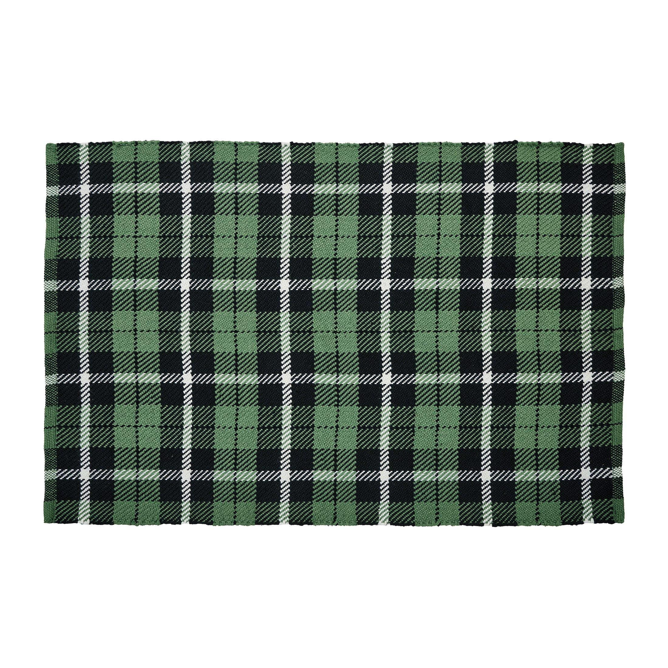 My Texas House Green Plaid Holiday Layering NonSlip Indoor/Outdoor