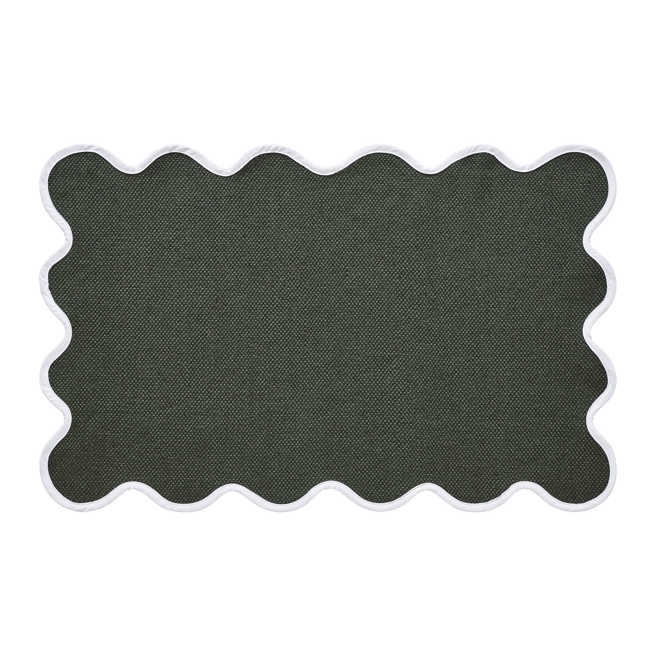My Texas House Green Scallop Indoor/Outdoor Layering Rug, 24" x 38"