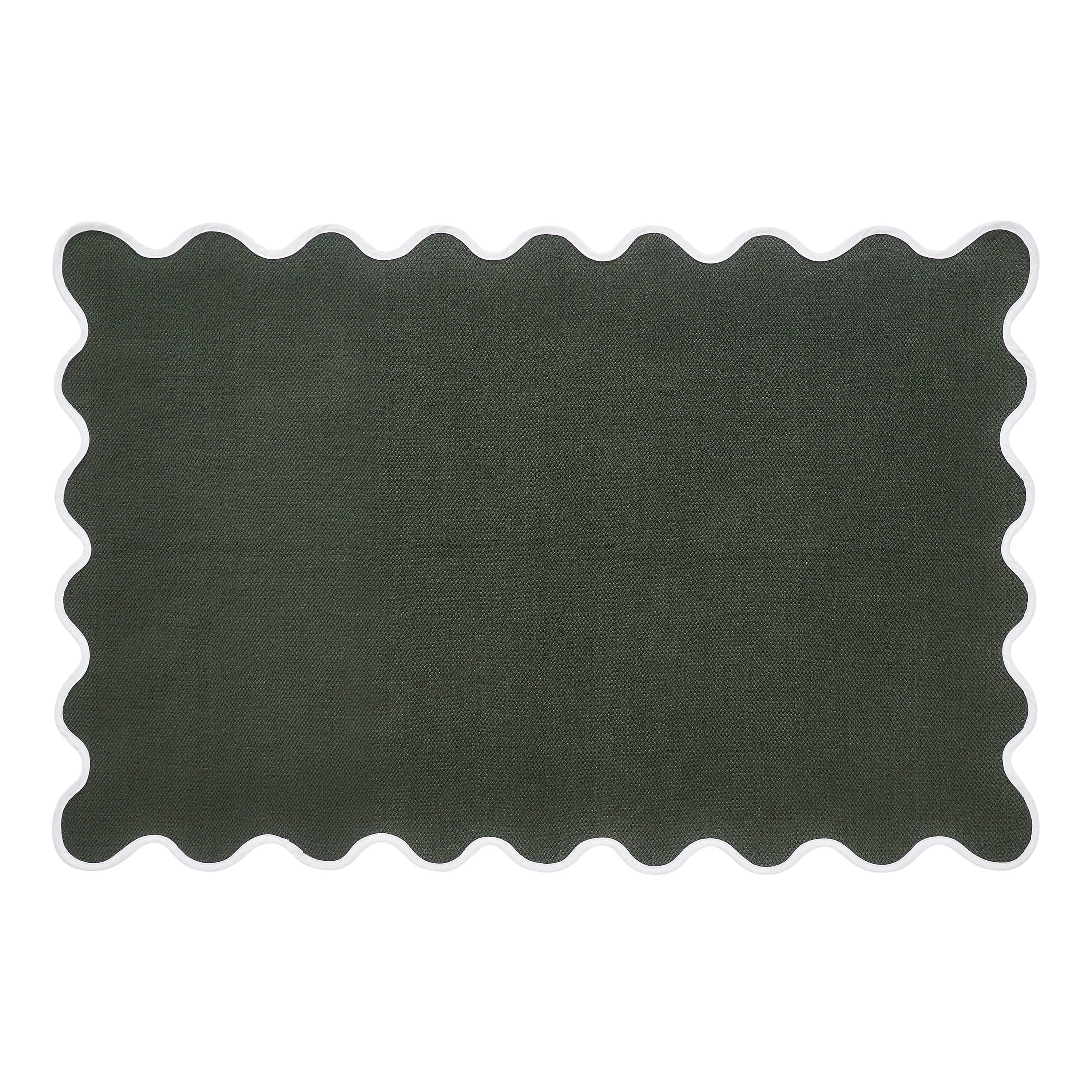 My Texas House Green Scallop Indoor/Outdoor Layering Rug, 38" x 58"