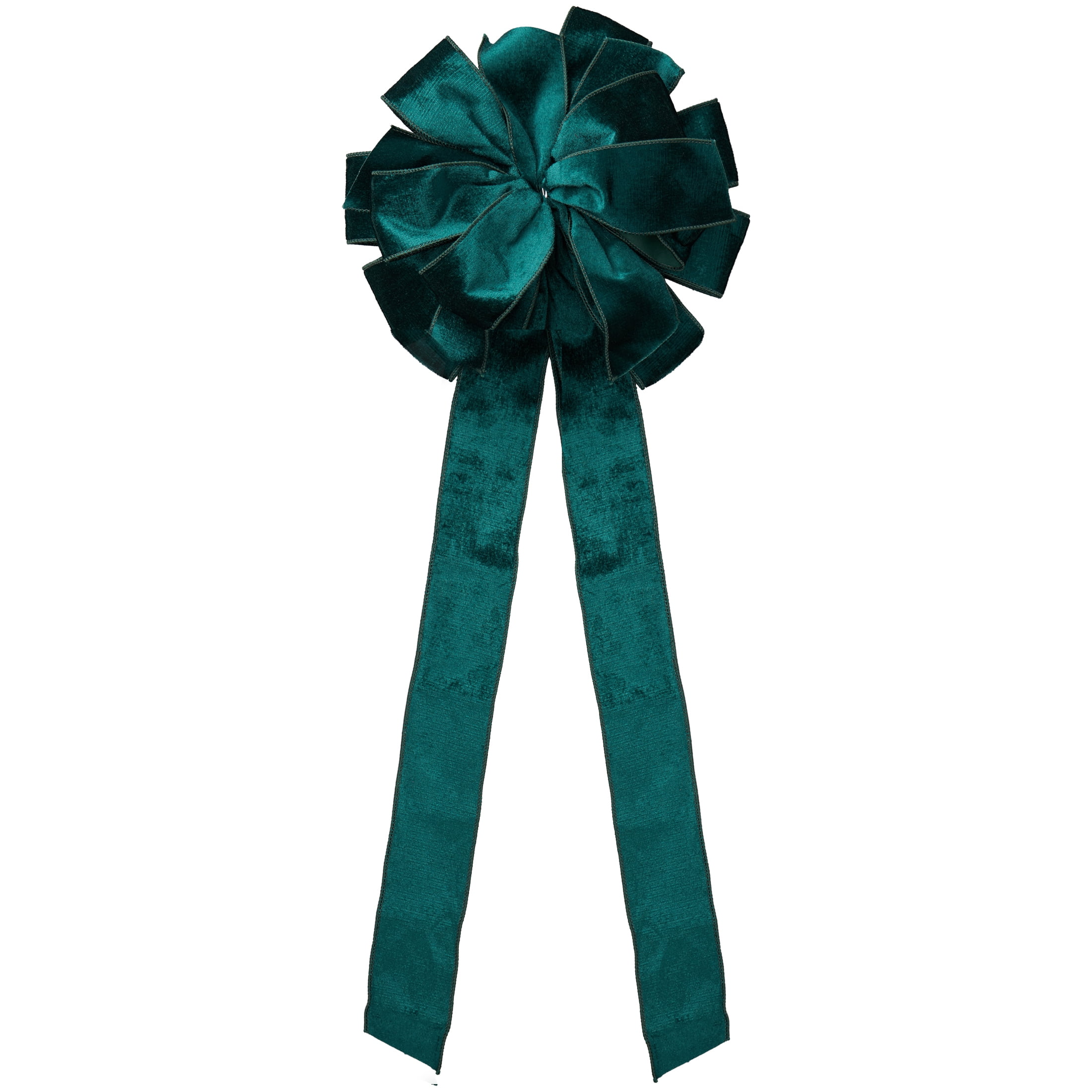 My Texas House Green Velvet Tree Topper Bow, 28 inch