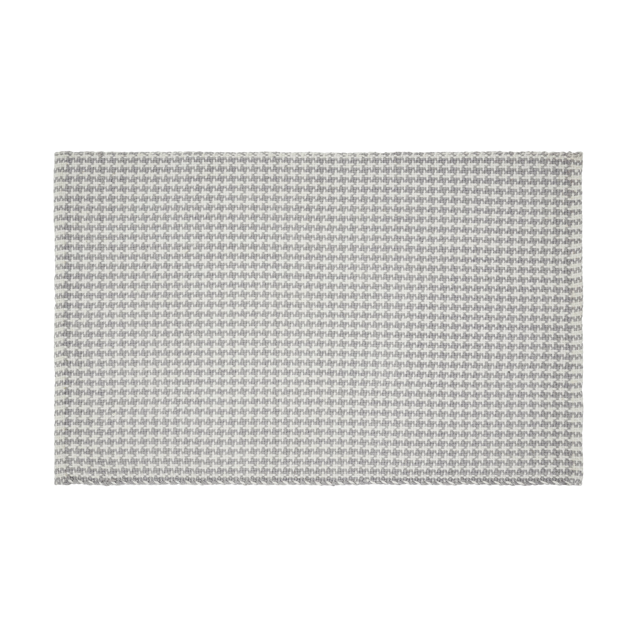 My Texas House Grey Houndstooth Fringe Indoor/Outdoor Layering Rug, 24 ...