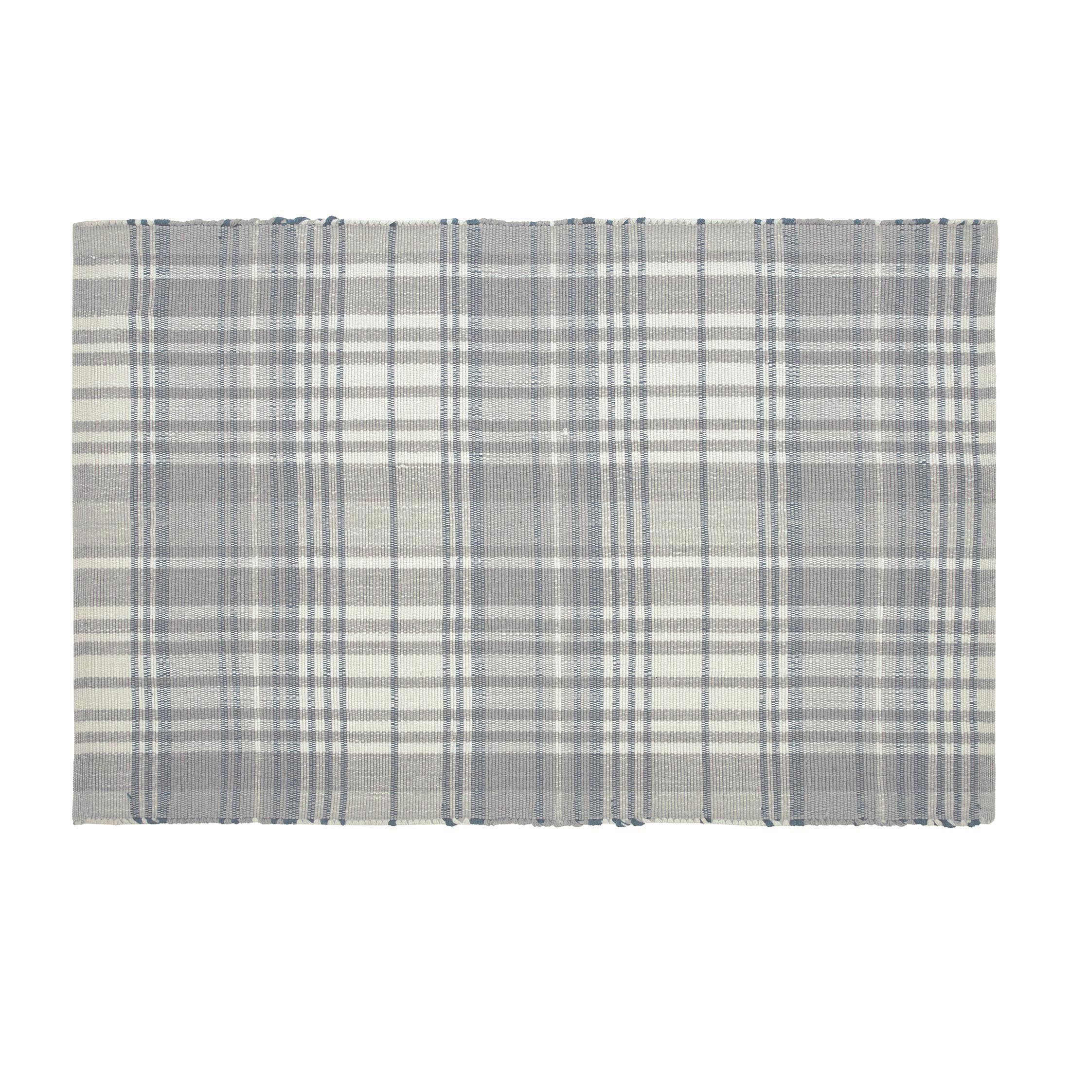 My Texas House Grey Plaid Layering Polyester Indoor/Outdoor Area Rug, 24" x 36" - image 1 of 7