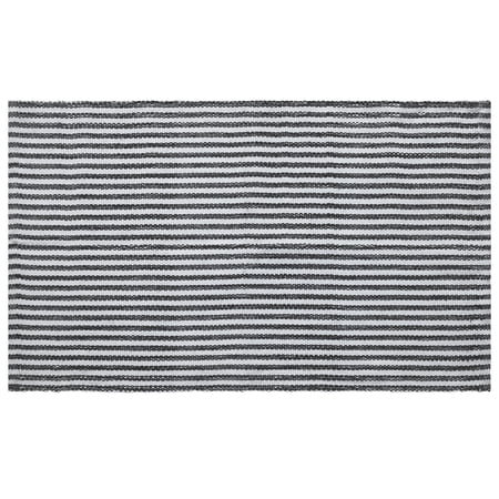 My Texas House Halloween Black Striped Indoor/Outdoor Layering Rug, 24" x 38"