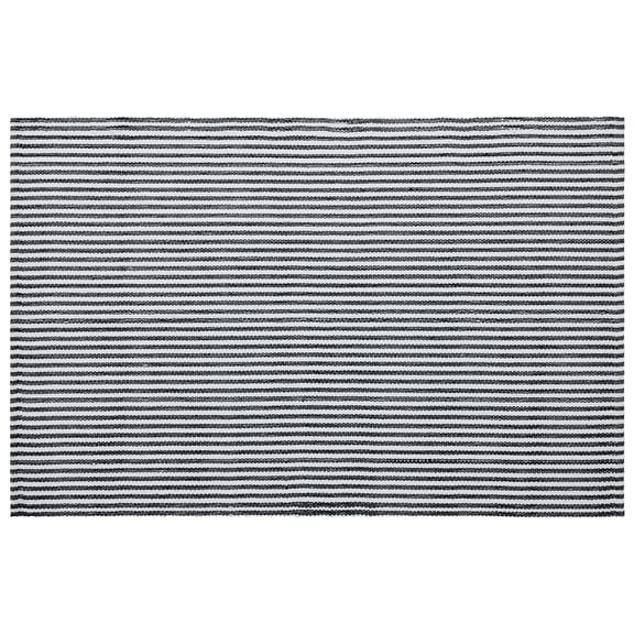 My Texas House Halloween Black Striped Indoor/Outdoor Layering Rug, 38" x 58"