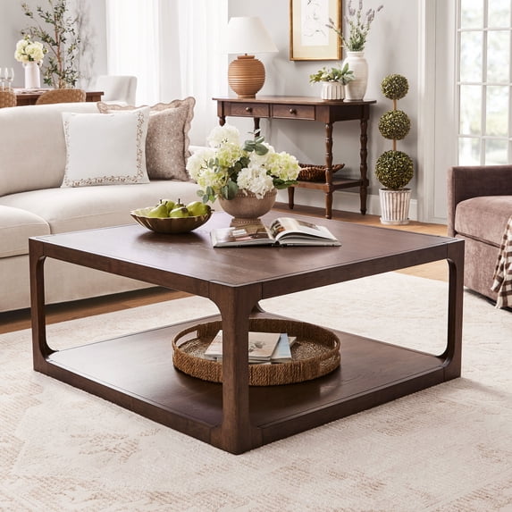 My Texas House Haven Square Coffee Table, Toasted Brown Finish