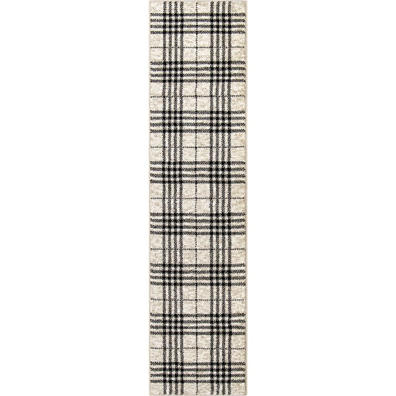 My Texas House Highlands 2' X 8' Runner Black Plaid Area Rug