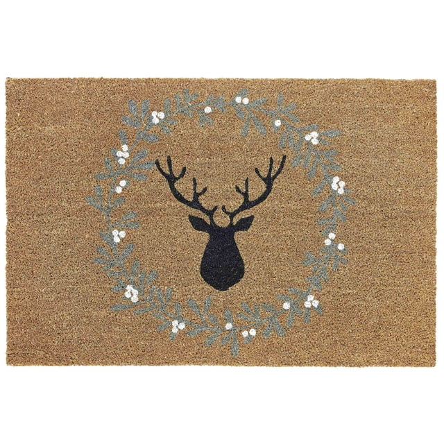 My Texas House Holiday Reindeer Coir Doormat, 30" x 48"