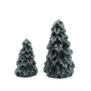 My Texas House Holly Christmas Tree Candles, 4.5" & 7", Unscented, Green, 2 Count