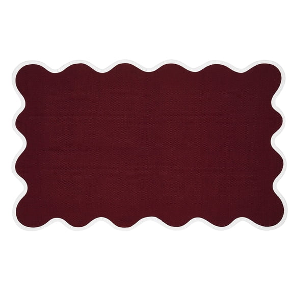 My Texas House Indoor/Outdoor Layering Rug, Red Scallop, 24 in x 38 in