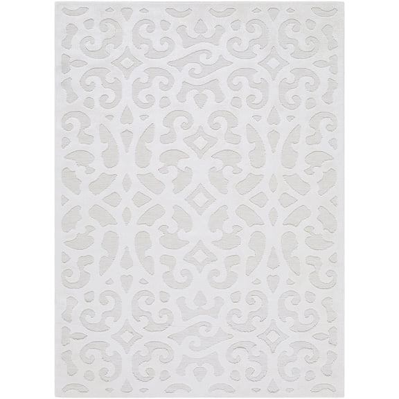My Texas House Irongate 5'1" x 7'3 Natural Damask Area Rug