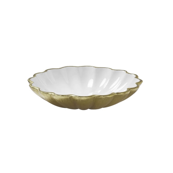 My Texas House Ivory Enamel Metal Decorative Bowl, 10 in x 2 in