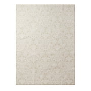 My Texas House Washable Indoor Floral Faux Fur Feel Area Rug, Ivory, 5 ft x 7 ft