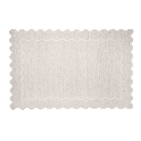 My Texas House Ivory Scallop Wool Indoor Area Rug, 8' x 10'