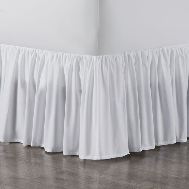 My Texas House Jacqueline White Ruffle Cotton Bed Skirt, Full