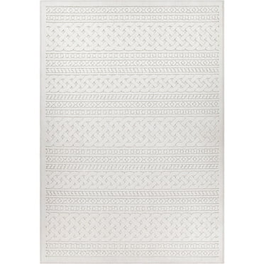 My Texas House Jessie 5'2" X 7'6" Natural Geometric Indoor-Outdoor Area Rug