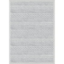 My Texas House Jessie 5'2" X 7'6" Natural Gray Geometric Outdoor Rug