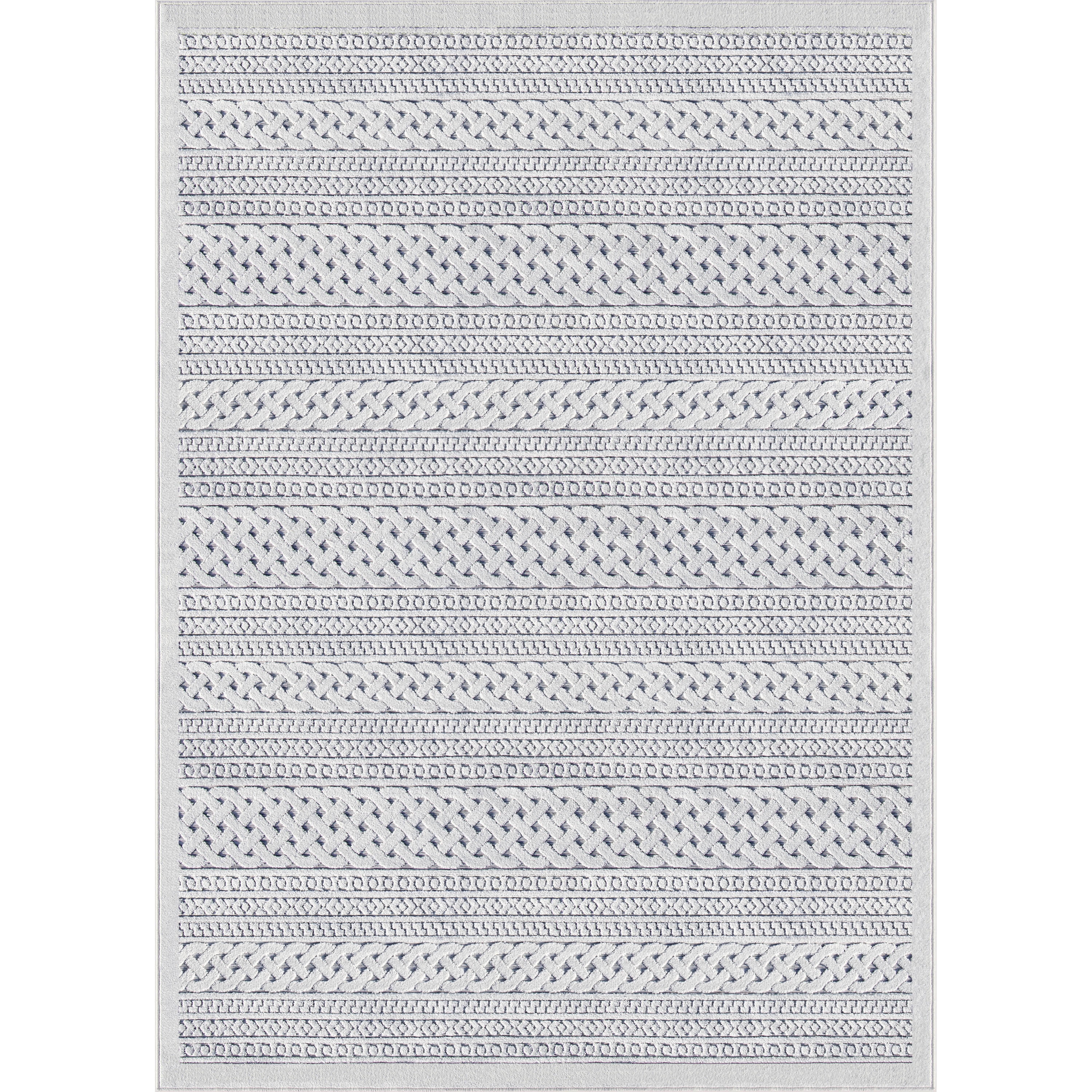 My Texas House Jessie 7'9" X 10'10" Natural Gray Geometric Indoor-Outdoor Area Rug