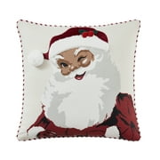 My Texas House Jolly Santa 20" x 20" Red/White Reversible Decorative Pillow Cover