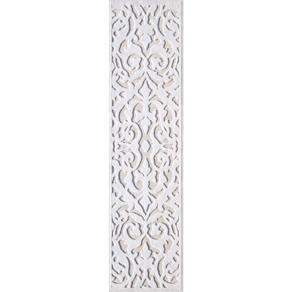 Natural Driftwood Beige Polypropylene Indoor Outdoor Runner Rug