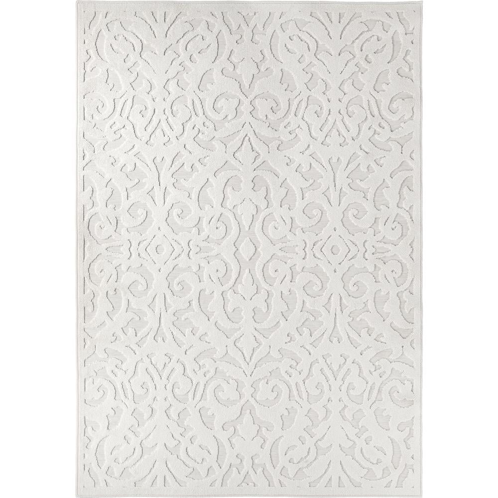Natural Off-White Synthetic Tufted Rectangular Indoor/Outdoor Rug