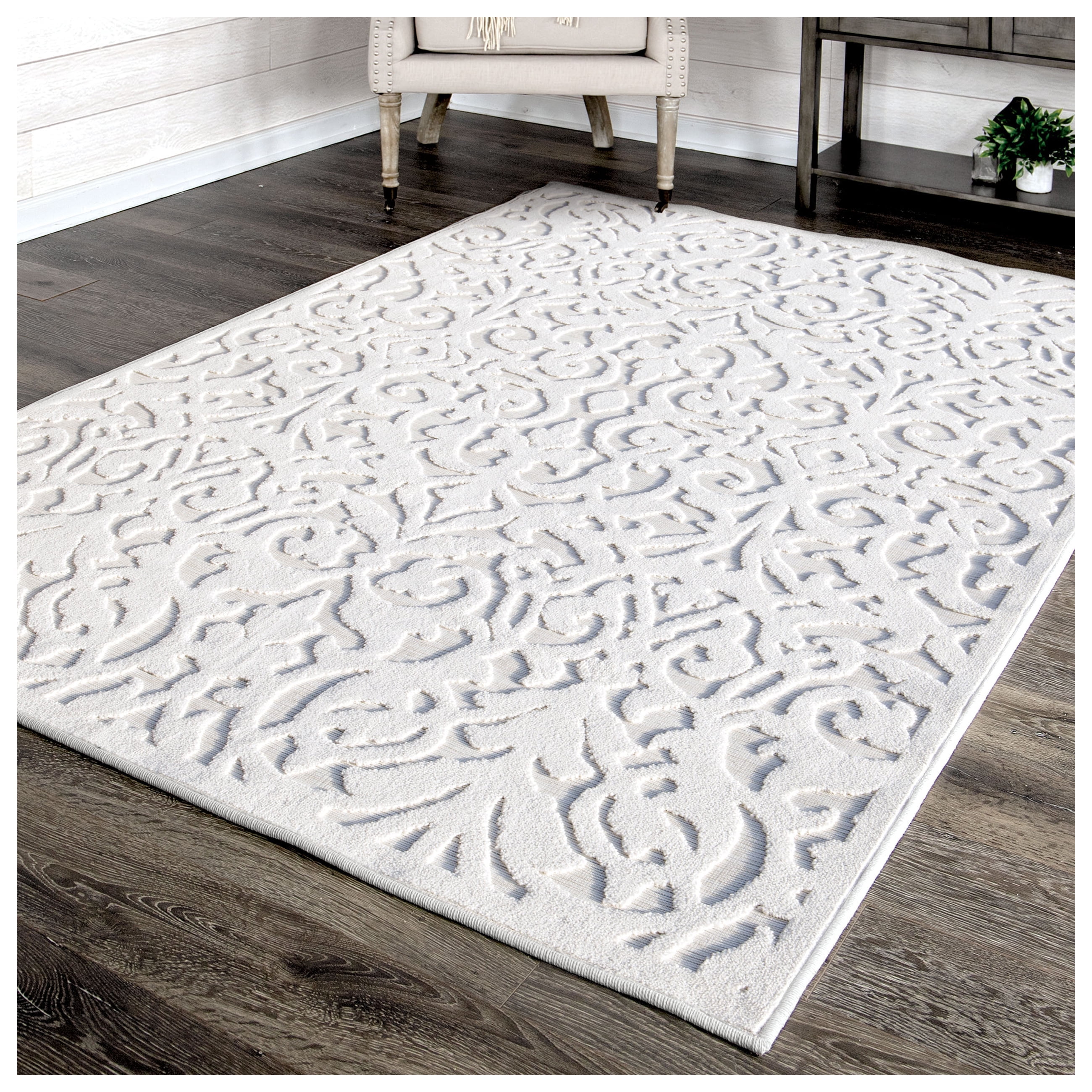 My Texas House Lady Bird 9' X 13' Natural Damask Outdoor Rug My Texas House Lady Bird 9' X 13' Natural Damask Outdoor Rug