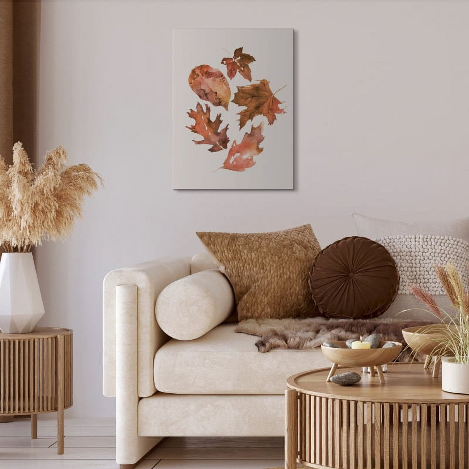 My Texas House, Leaves Farmhouse Unframed Wrapped Canvas Print 12x16 Hanging Hardware Included