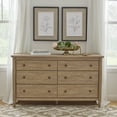 thumbnail image 1 of My Texas House Monroe 6-Drawer Dresser, Brushed Oak Finish, 1 of 12