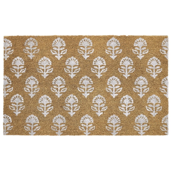 My Texas House Multi Block Floral Outdoor Coir Mat, 30" x 48"