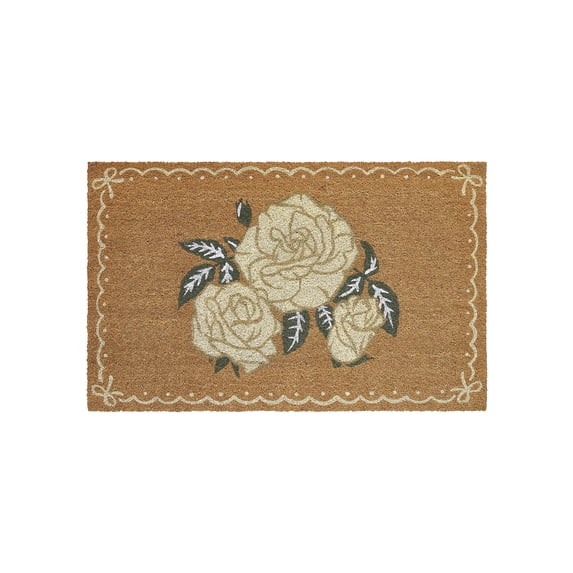 My Texas House Multi Dainty Rose Outdoor Coir Mat, 18" x 30"