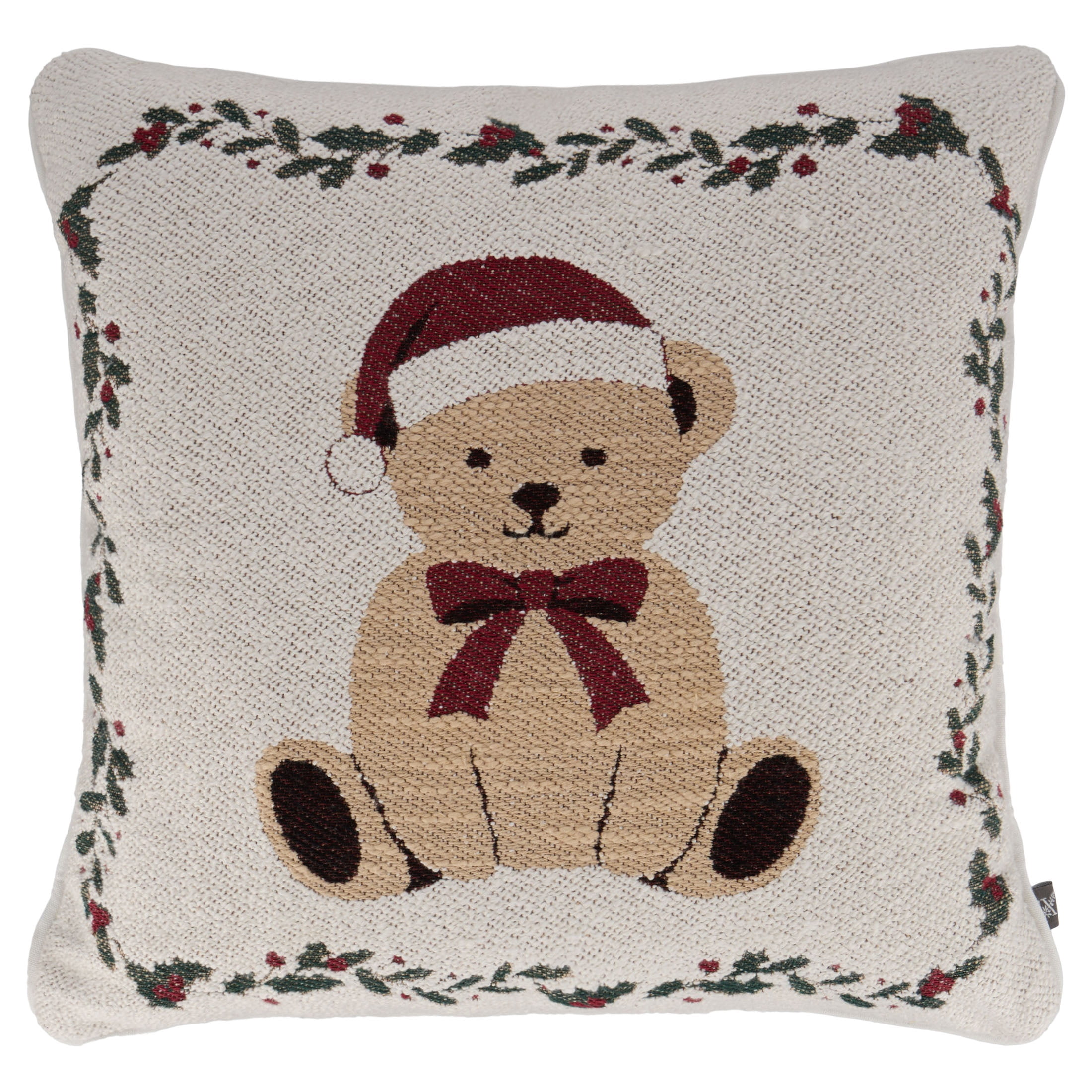 My Texas House Teddy Bear Decorative Christmas Pillow, Multicolor, 18" x 18"