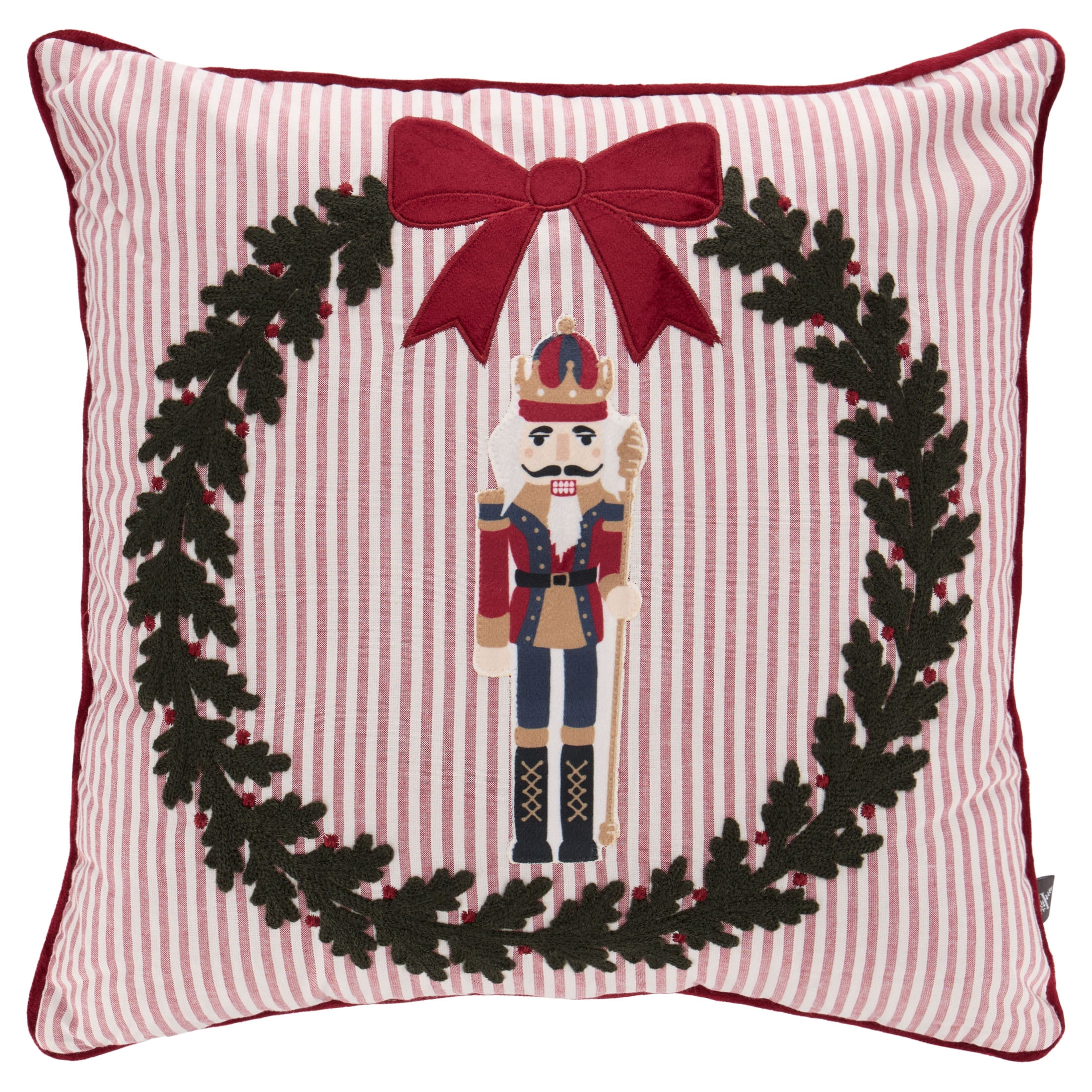 My Texas House Nutcracker Decorative Christmas Pillow, Multicolor, 18" x 18"