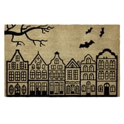 My Texas House Natural/Black Bats Halloween Outdoor Coir Doormat, 30" x 48"