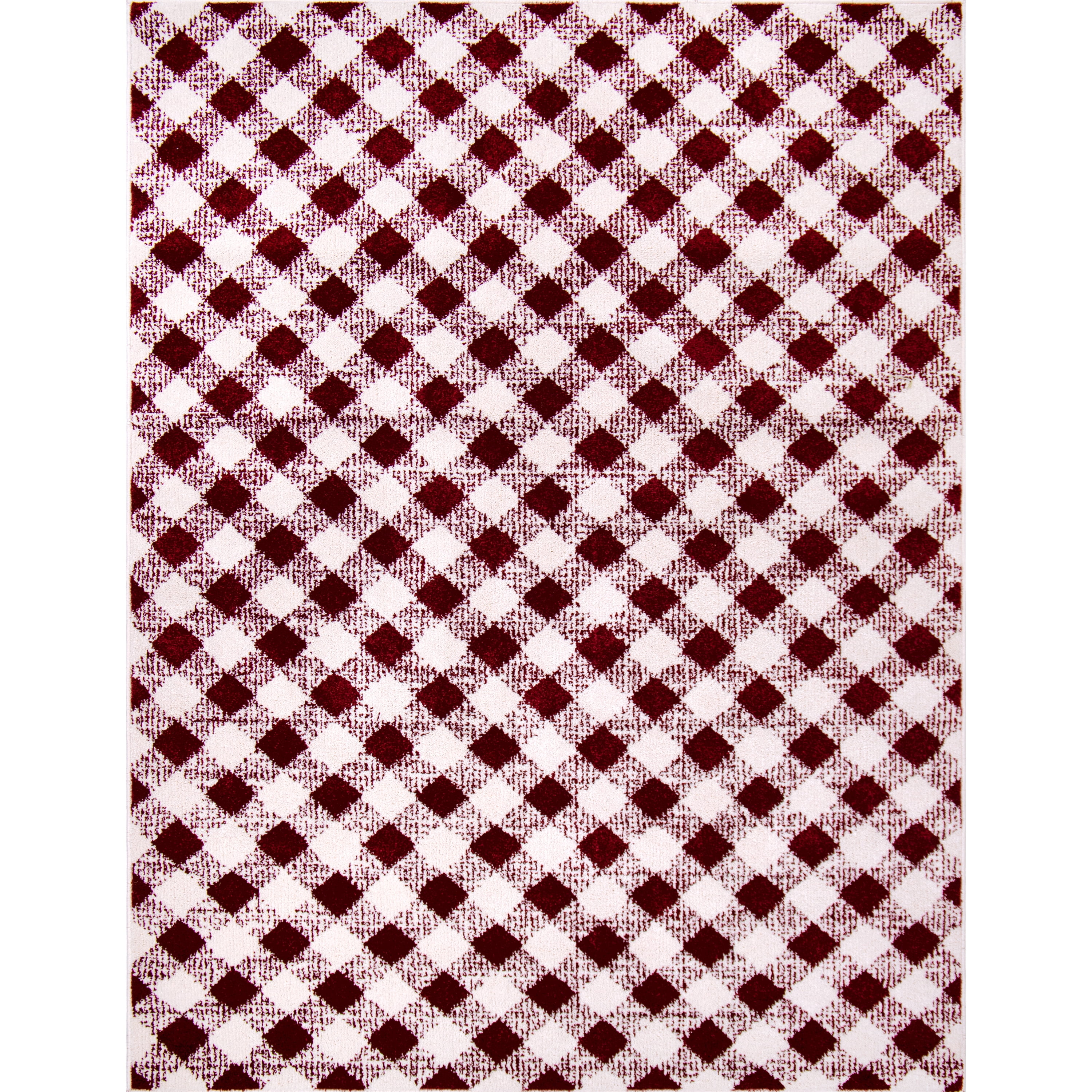 My Texas House Noelle 7'10" x 9'10" Burgundy White Plaid Indoor Area