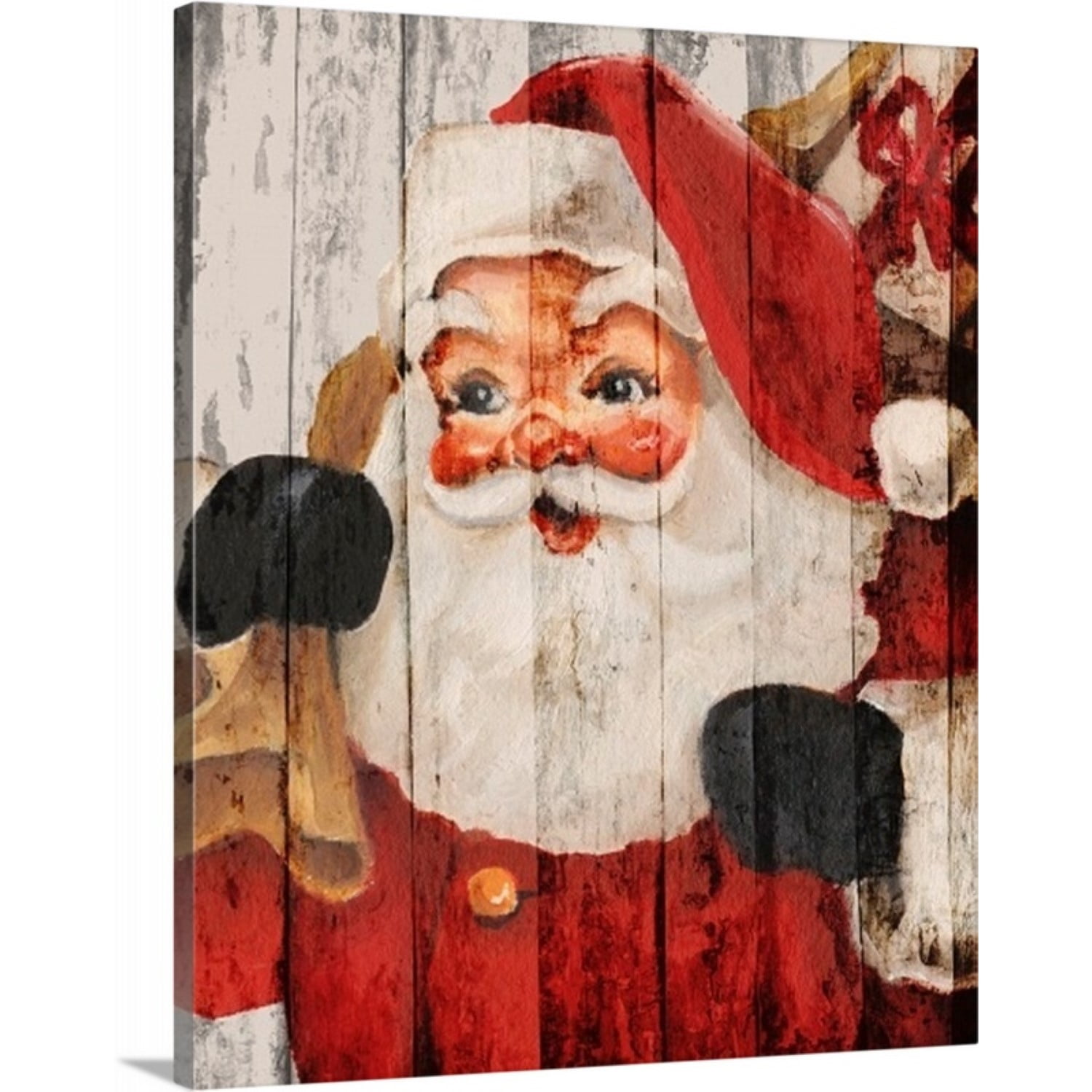 My Texas House "Nostalgic Santa" Unframed Wrapped Canvas Christmas Wall Art 11x14