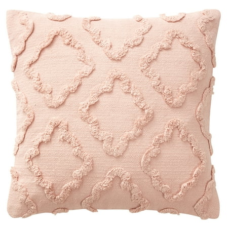 My Texas House Odessa Diamond Cotton Decorative Pillow Cover, 20" x 20", Blush