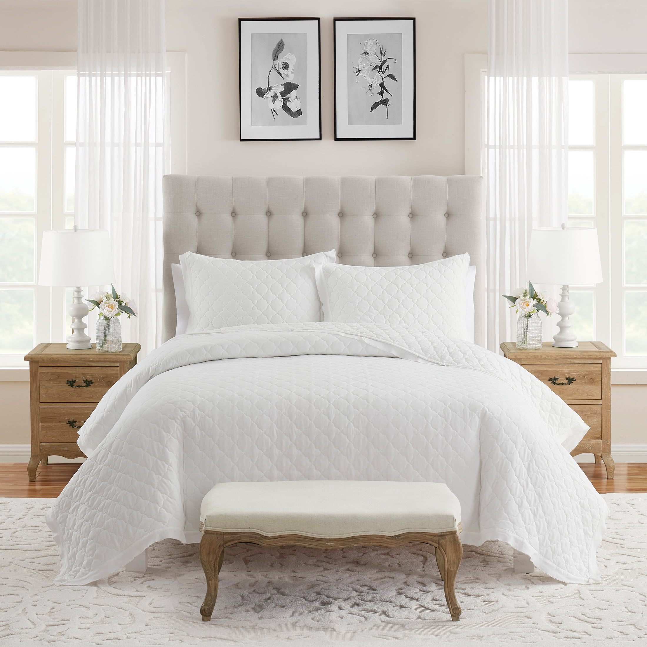 My Texas House Penelope Taupe Adult 3-Piece Quilt Set, Full/Queen