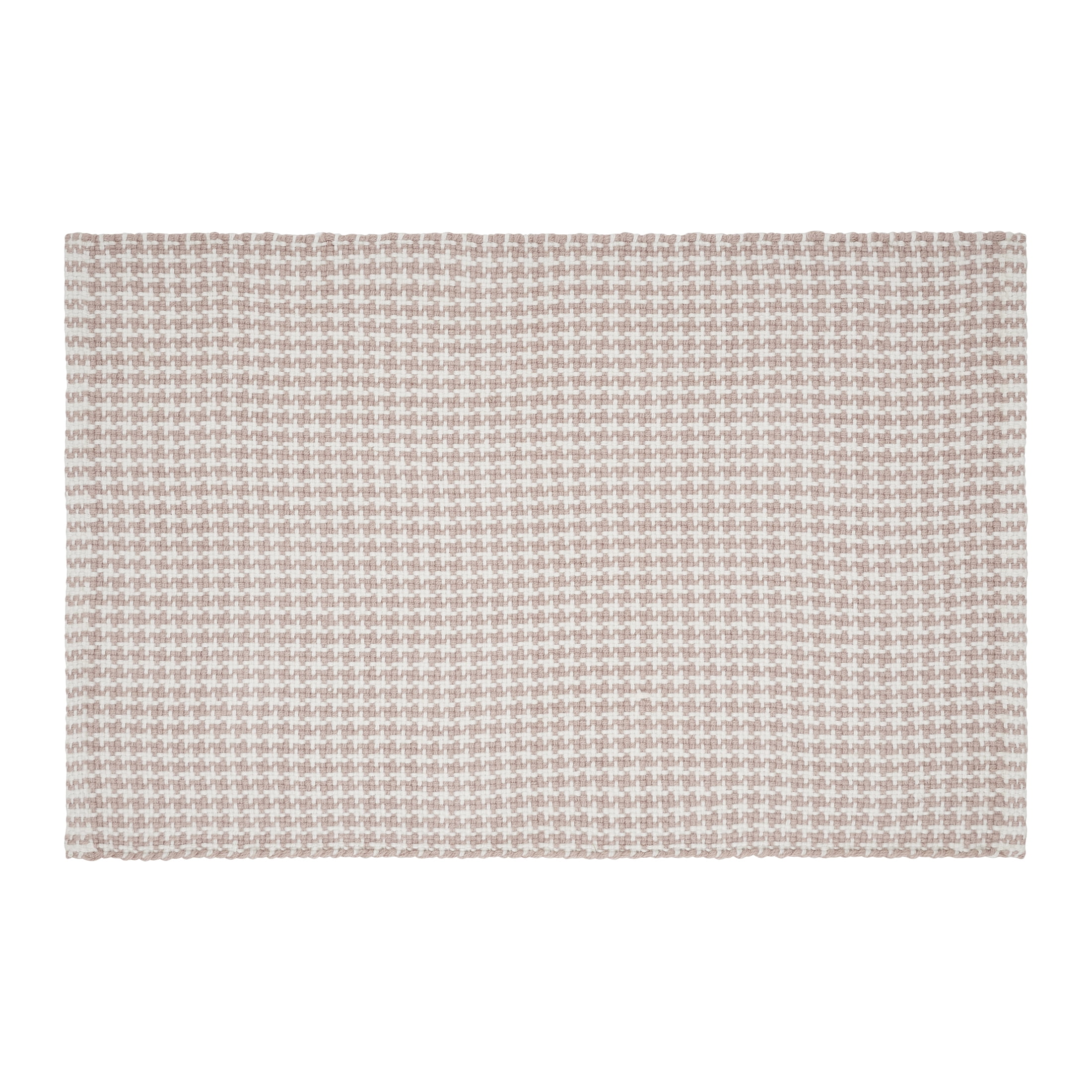 My Texas House Pink Houndstooth Fringe Indoor/Outdoor Layering Rug, 24 ...