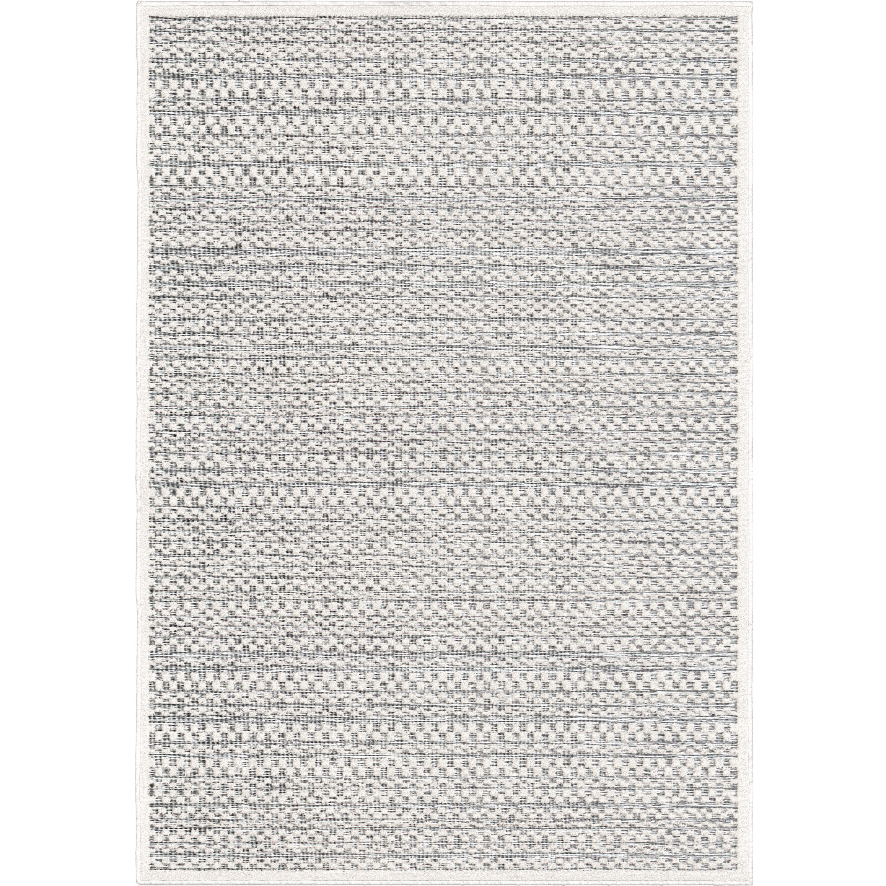 Natural Gray Synthetic Stain-Resistant Outdoor Area Rug 5'2" x 7'6"