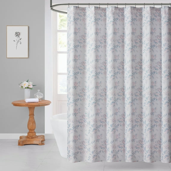 My Texas House Rebecca 14-Piece Bright White Floral Shower Curtain Bath Set