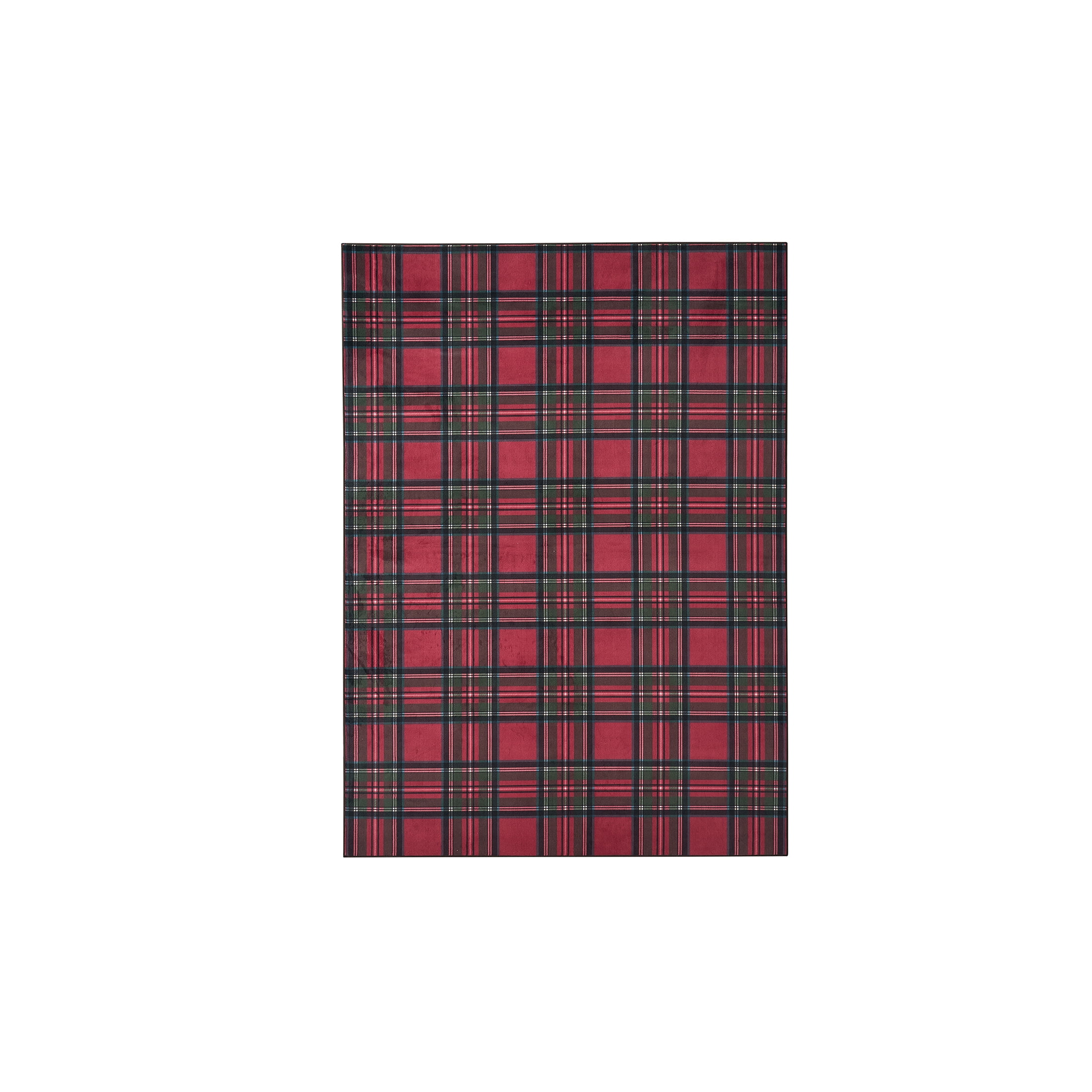 Fake Ruby Large My Texas House Red Plaid Faux Fur Washable Indoor Area Rug, 5' x 7 ...