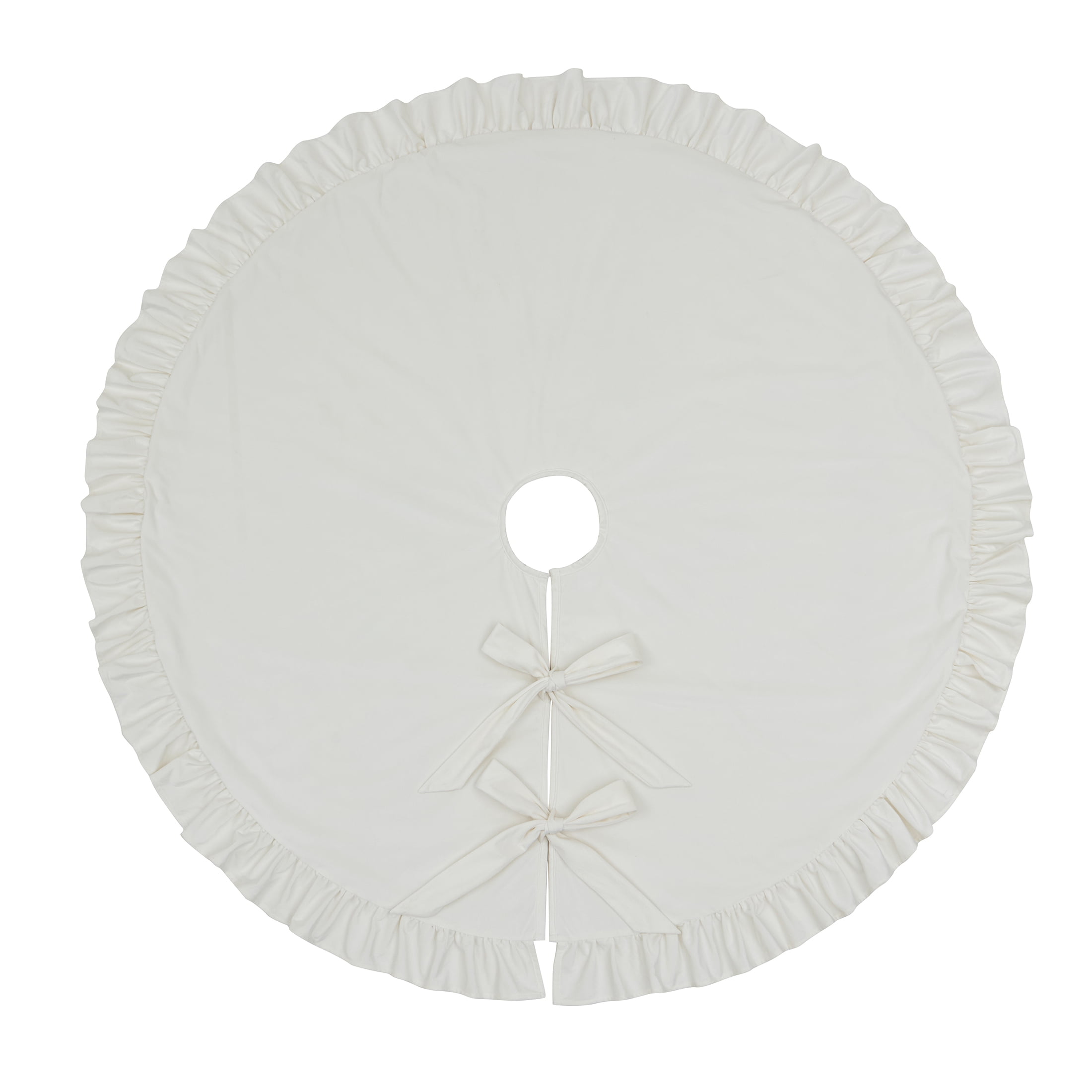 My Texas House Ruffle Ivory Velvet Christmas Tree Skirt, 60" - Walmart.com