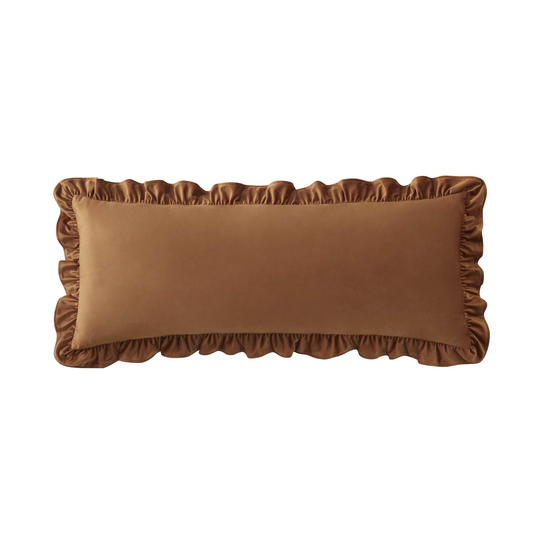 My Texas House 14" x 36" Ginger Ruffle Oversized Lumbar Decorative Pillow
