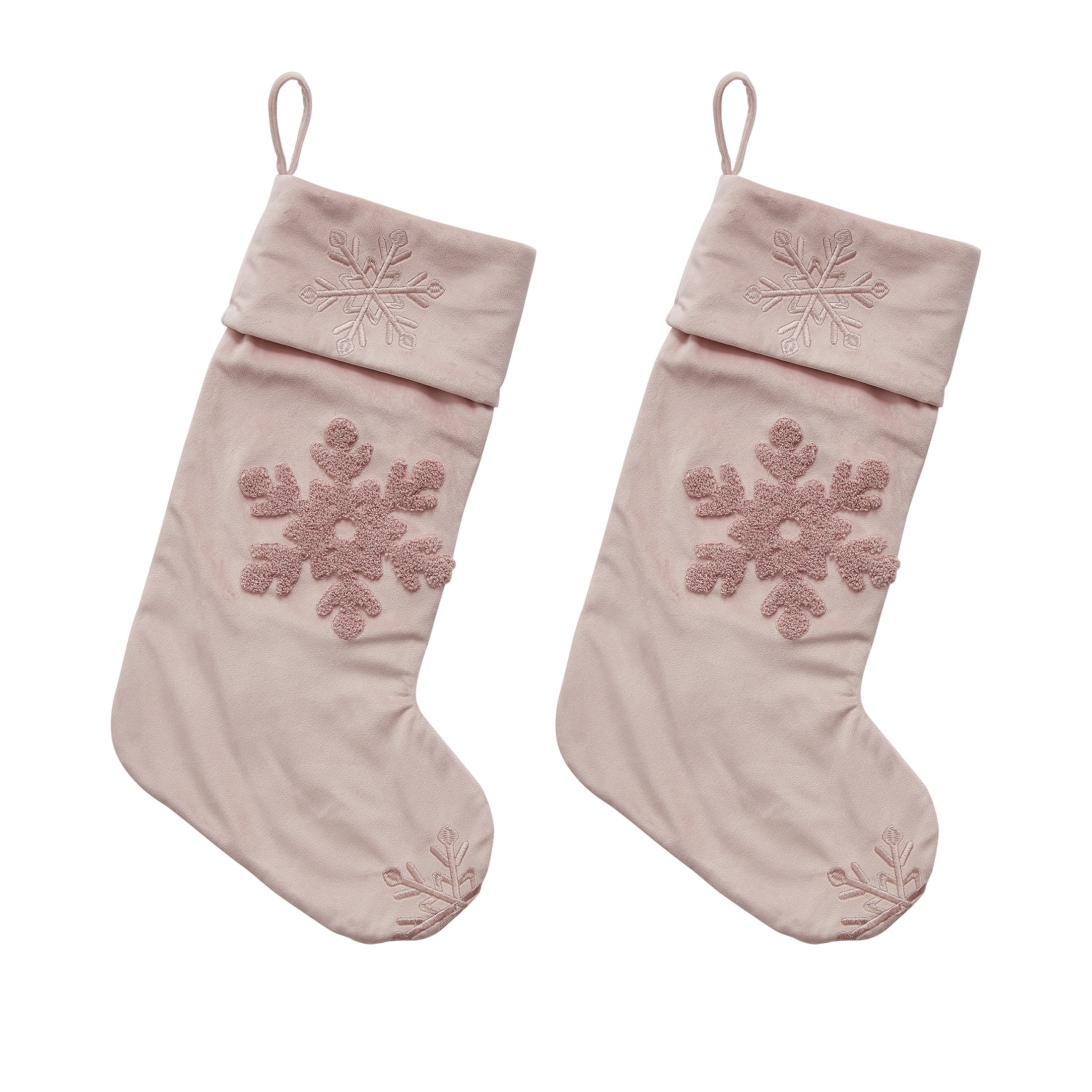 My Texas House Savannah Rose Embroidered Christmas Stockings, 21" (2 Count)
