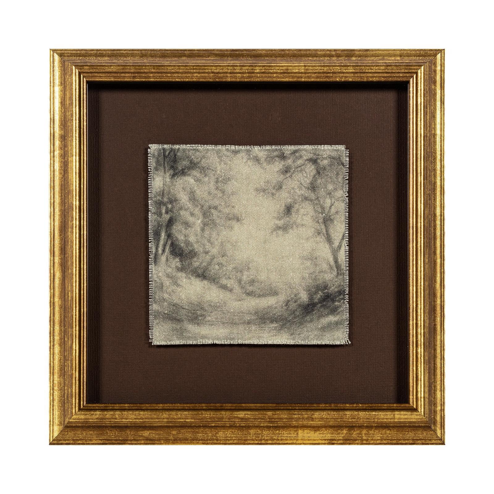 My Texas House Sepia Canopy Square 12x12 Framed Wall Art