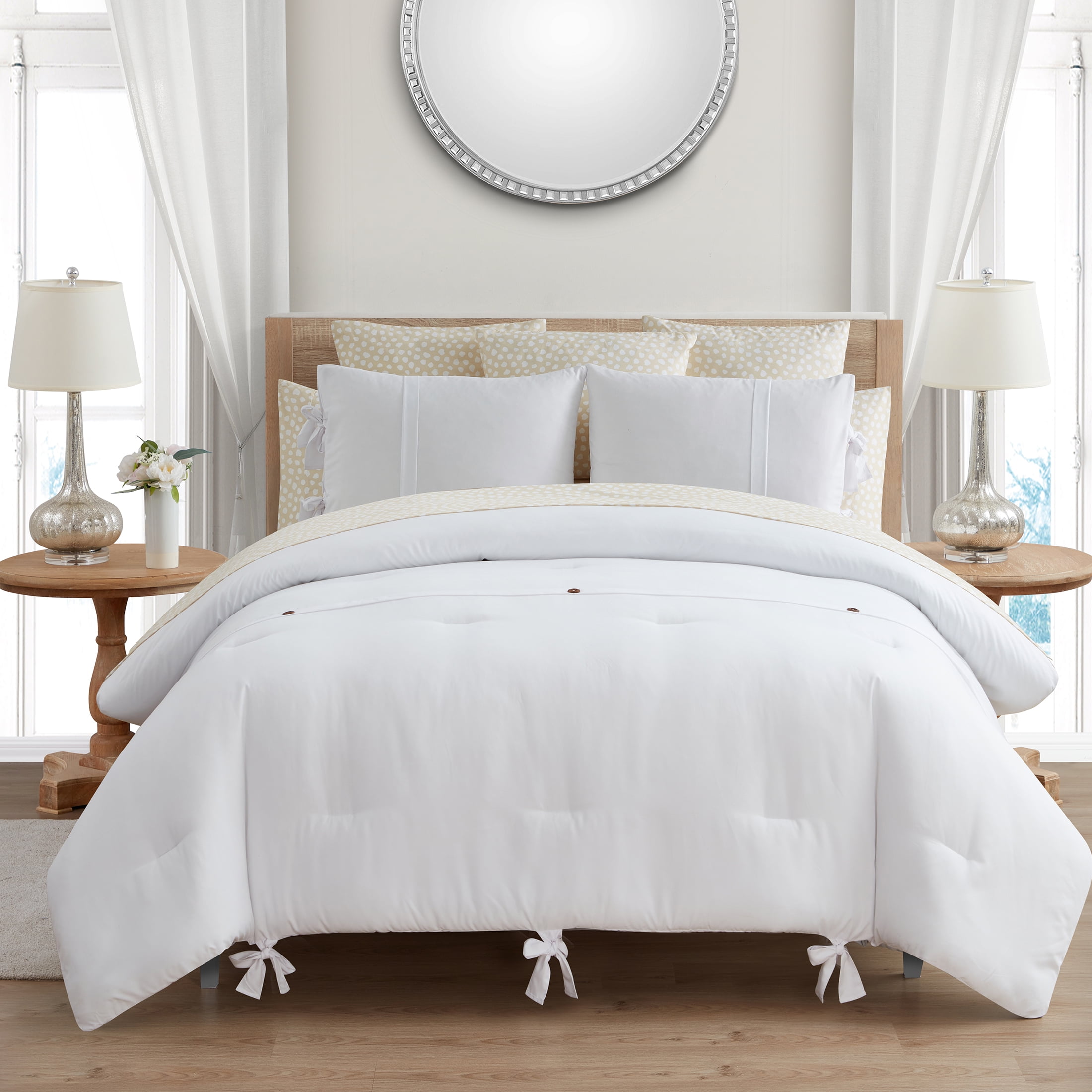 My Texas House Serena 10-Piece White Solid Bed in a Bag, Queen
