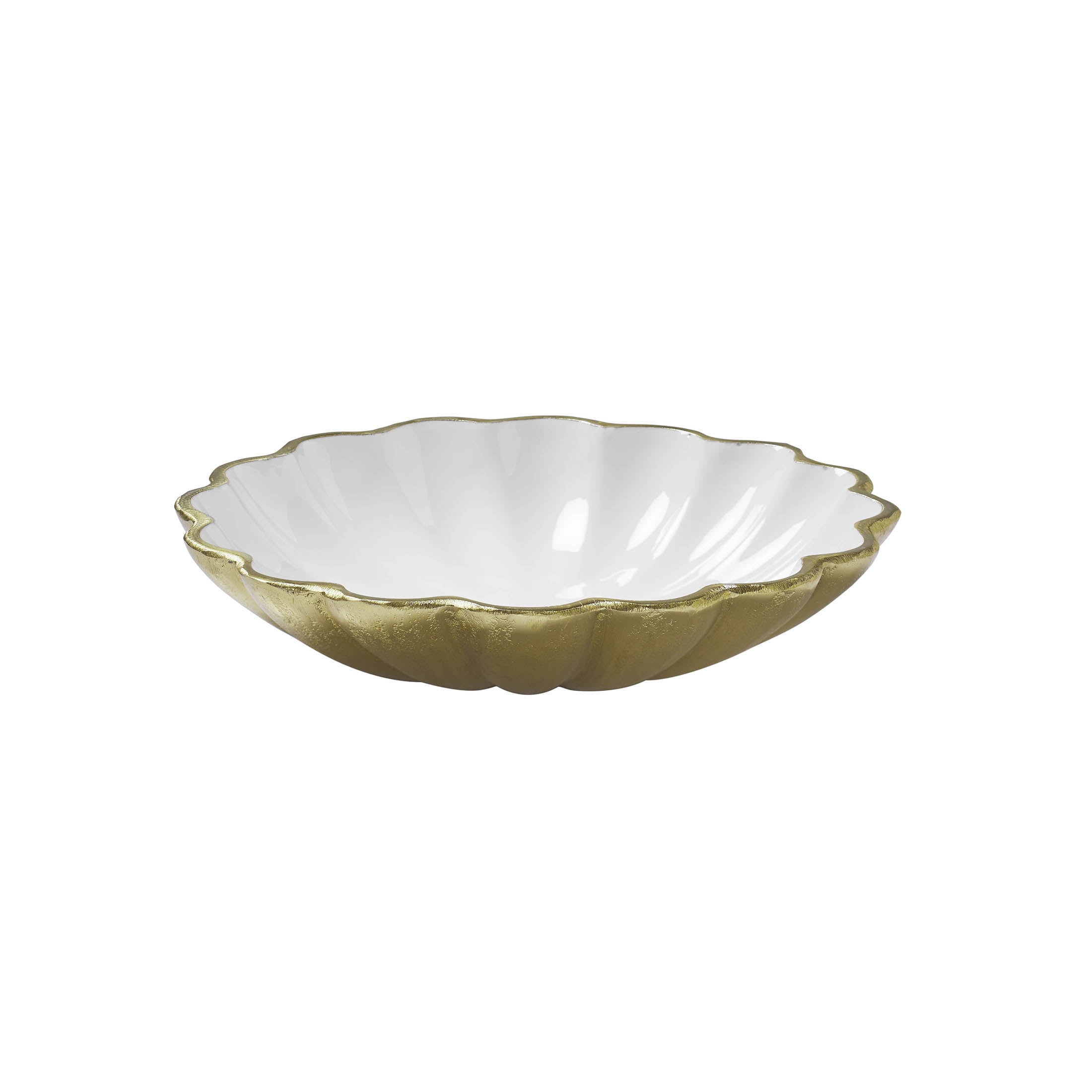 My Texas House Small 10" x 2" Ivory Enamel Metal Decorative Bowl