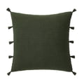 thumbnail image 1 of My Texas House Sophia 20" x 20" Green Cable Knit Tassel Decorative Pillow Cover, 1 of 6
